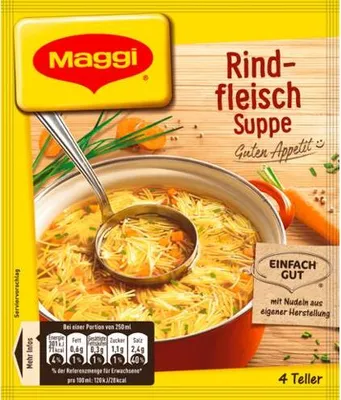 Produktbild von Maggi Guten Appetit Rindfleisch Suppe mit Nudeln und Gemüse 85g