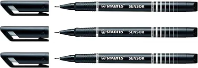 Produktbild von STABILO Fineliner Sensor – Filzstifte – Set mit 3 Stück – Feine Spitze – Schwarz