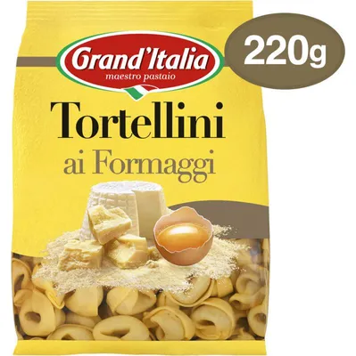 Immagine prodotto di Grand'Italia Tortellini ai Formaggi 220g – Ripieno di formaggio cremoso, italiano