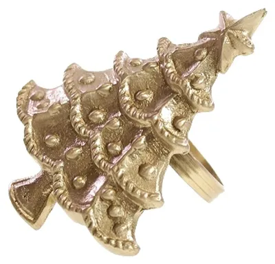 Produktbild von Omgoods – Set mit 6 Weihnachtstellerringen in Gold für festliche Tischdekoration