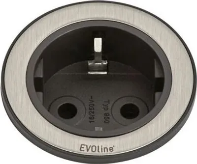 Immagine prodotto di Presa EVOline ONE ad anello nero in acciaio inox per pannelli di spessore 9 - 25 mm