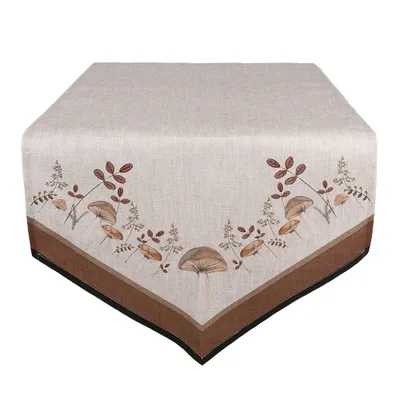 Immagine prodotto di Runner da tavola Clayre & Eef 50x160 cm in cotone beige Funghi