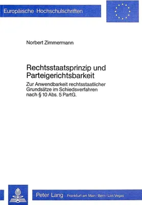 Produktbild von Rechtsstaatsprinzip und Parteigerichtsbarkeit