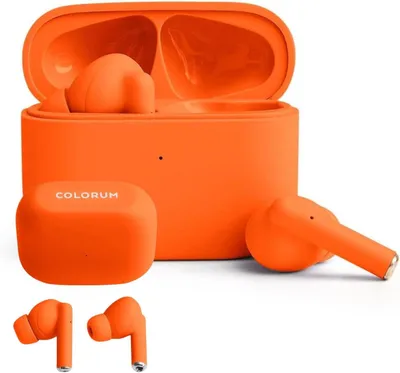 Produktbild von FOREVER COLORUM TWS Bluetooth 5.3 Kopfhörer Orange In-Ear mit Bass Mikrofon USB-C Schnellladung Android iOS