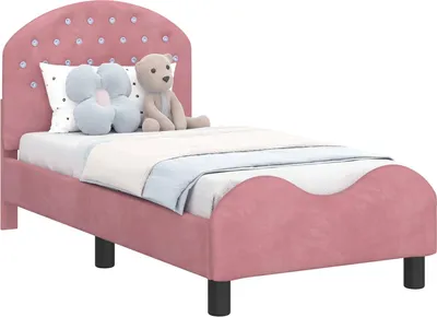 Obrázok produktu pre vidaXL Detský rám postele s čelom ružový 70 x 140 cm zamat