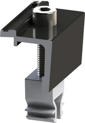 Produktbild von Alumero Abschlussklemme Click, mit Pin, höhenverstellbar, 30-42, schwarz, 1 Stk.