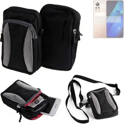 Produktbild von K-S-Trade Holster Schutz Hülle kompatibel mit Infinix Note 12i Handy Hülle Gürteltasche Umhängetasche mit Zusatzfach schwarz