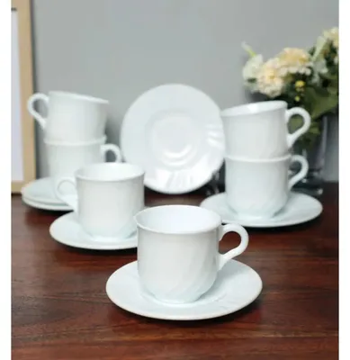 Image de Bormioli Rocco| set de tasses et soucoupes, série EBRO, set de 6