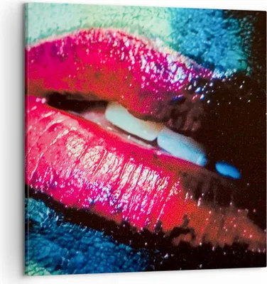 Produktbild von Bild auf Leinwand - Leinwandbild - Lippen Gesicht Frau - 50x50cm - Wand Bild - Wanddeko - Wandbilder - Leinwanddruck - Bilder - Kunstdruck - Wanddekoration - Leinwand bilder - Wandkunst - AC50x50-0231