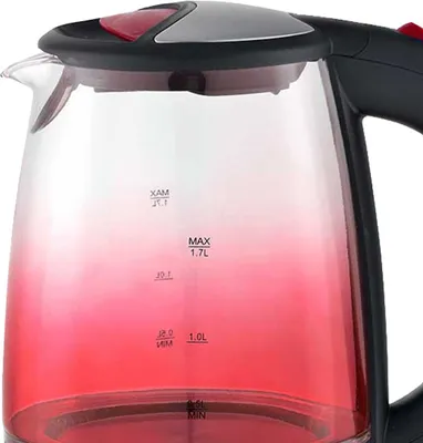 Produktbild von Wasserkocher 1,7 Liter Glas Farbverlauf rot
