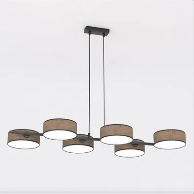 Zdjęcie produktu dla Lampa wisząca DRUMZ z brązowymi cylindrycznymi abażurami