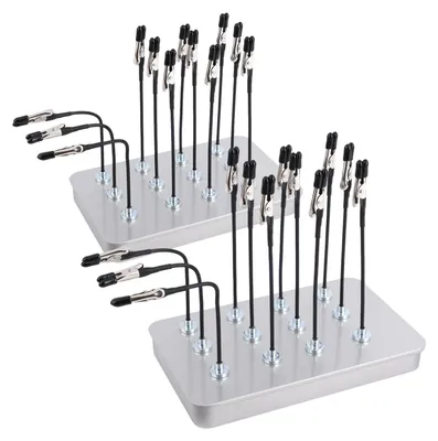 2er Set Modellbauständer mit 24 magnetischen Krokodilklemmen
