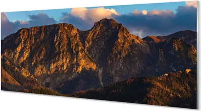 Produktbild von Glasbilder 125x50 Wandkunst berg Sonnenuntergang