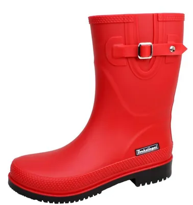 Produktbild von Bockstiegel Damen Gummistiefel Regenstiefel Lotte-K – Kurzstiefel Gummistiefel für Frauen mit Zierschnalle in Rot Größe 36