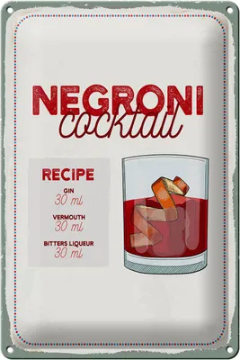 Produktbild von Blechschild Rezept n Cocktail Recipe GIN 20x30cm