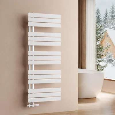 Immagine prodotto di S'AFIELINA 1320x500mm Radiatore da bagno Radiatore per asciugamani Radiatore a pannello piatto per bagno Attacco laterale Bianco 661 Watt