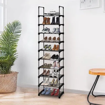 Zdjęcie produktu dla Wąska półka na buty, 10 półek, zajmująca mało miejsca
