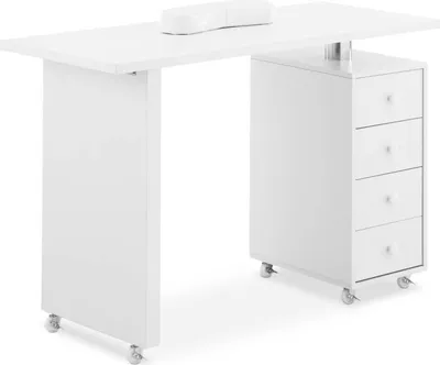 Produktbild von Expondo physa Nageltisch - 4 Schubladen - 6 Räder
