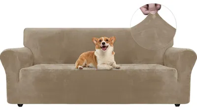 Produktbild von Stretch Sofabezug für 3-Sitzer Sofa, Kratzfest und Dehnbar in Camel