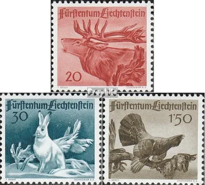Produktbild von Briefmarken Liechtenstein 1946 Mi 249-251 (kompl.Ausg.) postfrisch Jagd