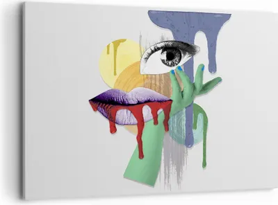 Produktbild von Bild auf Leinwand - Leinwandbild - Abstraktion modern - 100x70cm - Wand Bild - Wanddeko - Leinwanddruck - Bilder - Kunstdruck - Wanddekoration - Leinwand bilder - Wandkunst - AA100x70-4058
