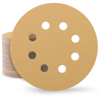 Productafbeelding van Schuurpapier 125 mm met klittenband, korrelgrootte 240, 100 stuks, 8-gaats, geschikt voor excenterschuurmachines, voor hout, metaal en verf