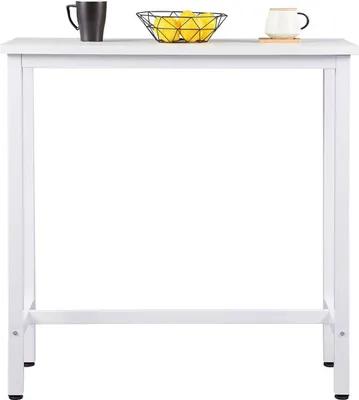 Immagine prodotto di Tavolo bar Happyment Devino - Rettangolare - Bianco - Legno e metallo - Per interni - 100×40×100 cm