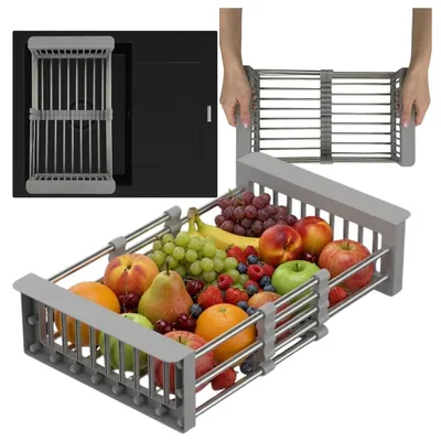 Produktbild von Granitan - Abtropfkorb - Spülenkorb - teleskopisch - Küchen Zubehör
