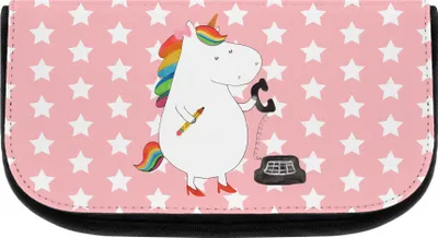Produktbild von Mr. & Mrs. Panda Schminktasche Einhorn Sekretärin - Rot Pastell - Geschenk, Einhörner, Organizer, kosmetiktäschchen, Büro, Kosmetiktasche, kulturtäschchen, Unicorn