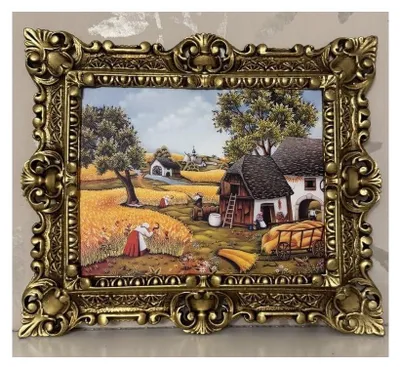 Immagine prodotto di Elzusha - Dipinto murale antico con cornice dorata, 45x38 cm