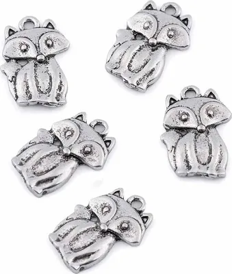 Zdjęcie produktu dla Zawieszka metalowa lisek 14x21mm - 5 szt