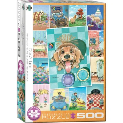 Produktbild von Eurographics Puzzle Ein Hundeleben von Gary Patterson, 500 Teile, 68 x 48 cm, 6500-5365
