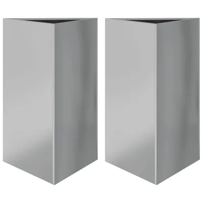 Imagen del producto de Jardineras triangulares 2 uds acero galvanizado 50x43x75 cm