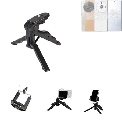 Produktbild von K-S-Trade Stativ Tisch-Ständer Dreibein Handy-Stativ Ständer kompatibel mit Nubia Z50S PRO Mini-Stativ Smartphone Tripod Handy-Stativ aus Plastik