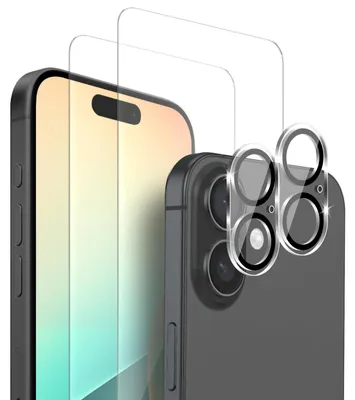 Produktbild von 2x Display + Kamera Glas für Apple iPhone 16 Plus Displayschutz Kameraschutz Panzerfolie Displayglas Kameraglas 9H Schutzglas