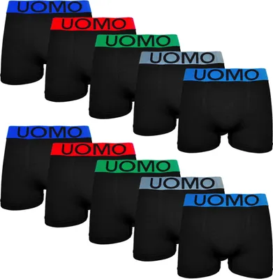 Produktbild von TEXEMP  Herren Boxershorts Baumwolle Unterhose 5er - 10er Pack Trunks Boxer Shorts Unterwäsche Underwear | B187 - Schwarz - M/L - 5 Stück