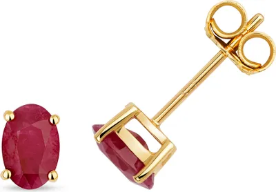 Produktbild von 9 Karat (375) Gold Damen - Paar Ohrstecker mit Rubin - 6mm*4mm; TRS3114