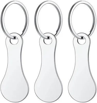 Produktbild von Famanu Einkaufswagenmünzen - Schlüsselanhänger - Set von 3 - Edelstahl