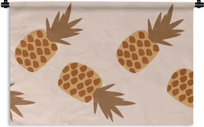 Produktbild von MuchoWow® Wandteppich Wandbehang Sommer - Ananas - Pastell 150x100 cm Tapisserie Dekoration Wandtuch - Waschbar - Tapisserien - Wand-Decke