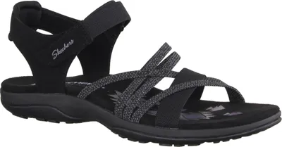 Produktbild von Skechers Regae Slim 163193-BLK Damensandale, Textil/Synthetik, Black, Vegan - Marken Skechers, Schwarz