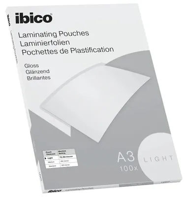 Produktbild von Ibico 627311, Transparent, Glänzend, A3, Thermodruck, 0,08 mm, 100 Stück(e)