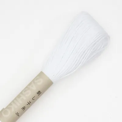 Immagine prodotto di Filo da ricamo Sashiko Olympus, cotone, gomitolo, circa 20 metri, colore 1, bianco, prodotto in Giappone