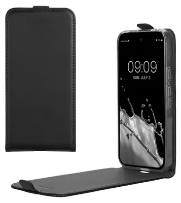 Produktbild von kwmobile Schutzhülle kompatibel mit Google Pixel 9a - Hülle Handy - Flip Case Handyhülle Schwarz