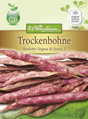 Produktbild von Trockenbohne Borlotto lingua di fuoco 2 | Bohnensamen von N.L. Chrestensen