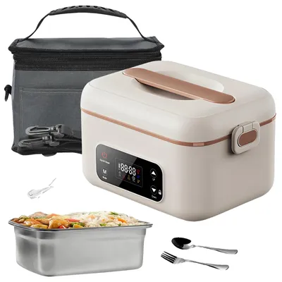 Produktbild von Elektrische Lunchbox, tragbarer Lebensmittelwärmer, batteriebetrieben, WEISS