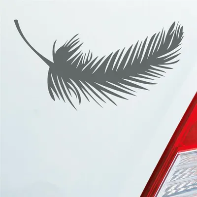 Produktbild von Auto Aufkleber Feder Federn Tuning Deko Vintage 10x5,5 cm Grau Sticker Heckscheibenaufkleber
