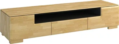 Produktbild von TV-Unterschrank teilmassiv Farbe: Eiche / Schwarz 38x182x50 cm