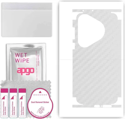 Produktbild von apgo Rückseite + Seiten Schutzfolie, Skin, kompatibel mit Huawei Pura 70 Pro, Hinten Displayschutzfolie aus Vinylfolie, kratzfest, einfache Montage - Transparenter Kohlenstoff
