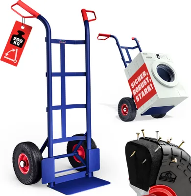 Produktbild von GARDEBRUK® Sackkarre PolyurethanVollgummireifen klappbar 200kg Stahl Schutzblech Schwerlast Garten Umzug Transportkarre Transportwagen Transportroller