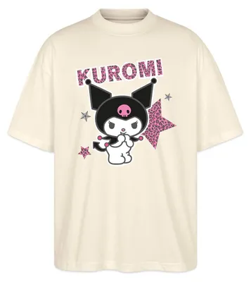 Produktbild von Spreadshirt Kuromi Mit Schriftzug Leo Stil Oversize Uni T-Shirt, S, Natur